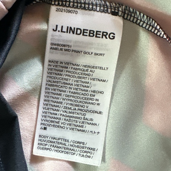 J.Lindeberg Amelie Mid Print Golf Skirt Red Black Size L - Picture 8 of 8